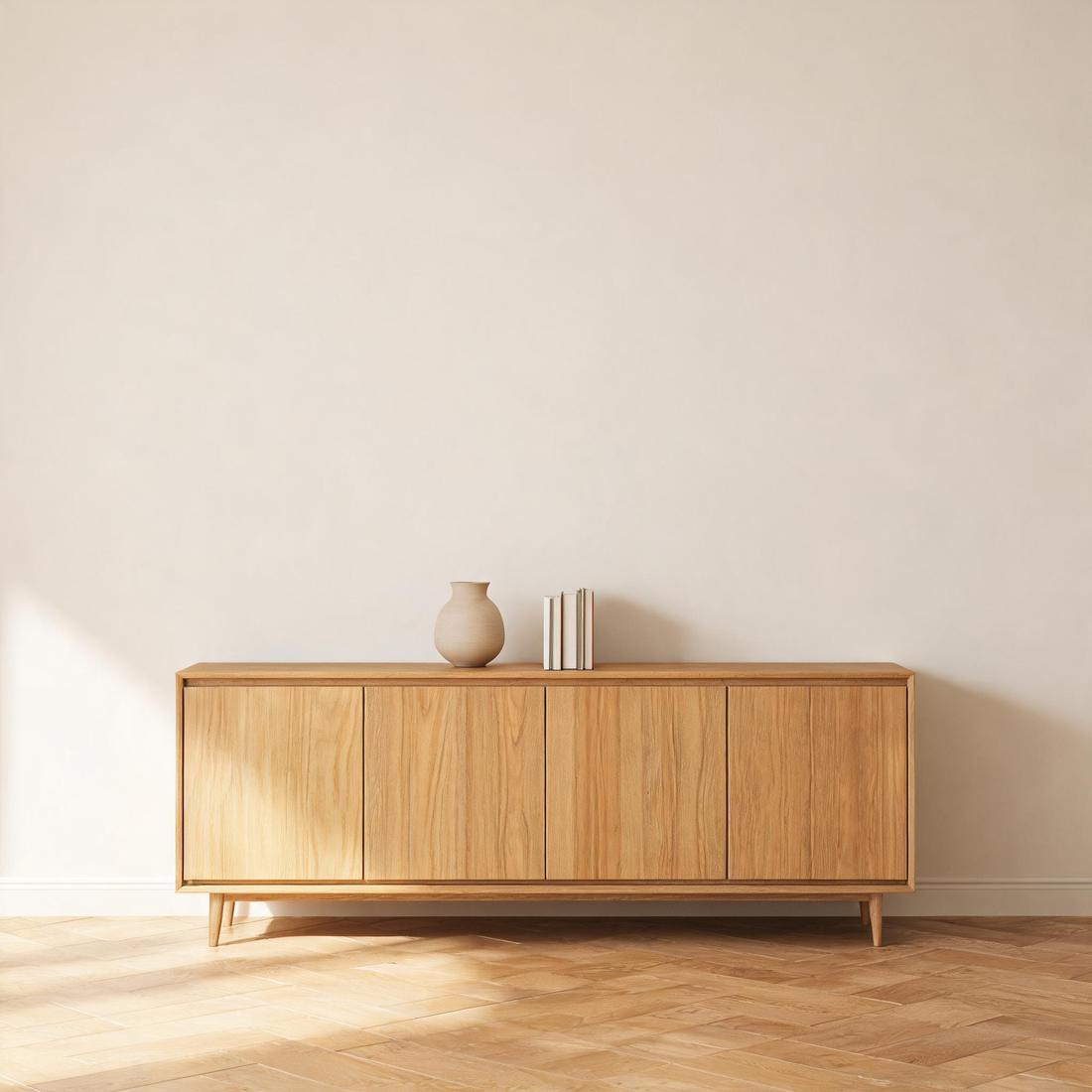 Wand über einem 160 cm breiten Sideboard